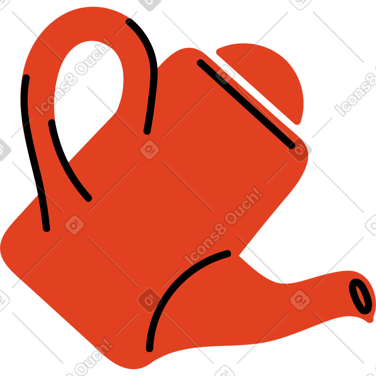 Rote gießkanne für pflanzen-Illustration im Jelly-Stil als Download in PNG, SVG