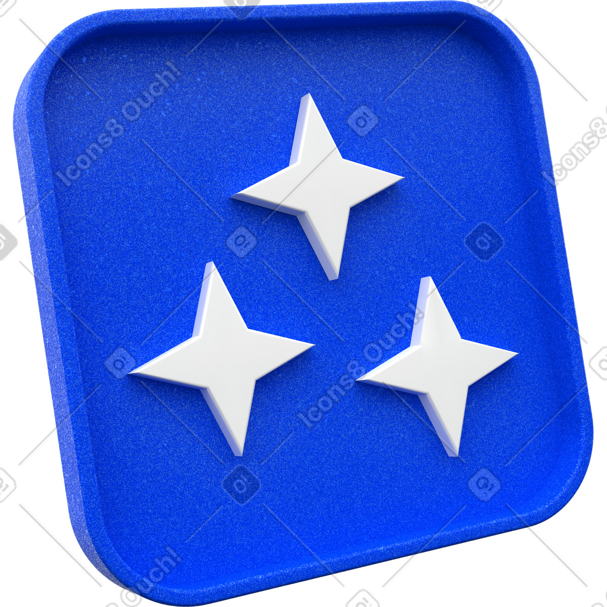 Illustration Icône étoile bleue, bouton, symbole générateur d'ia dans le style 3D Enterprise à télécharger aux formats PNG, SVG