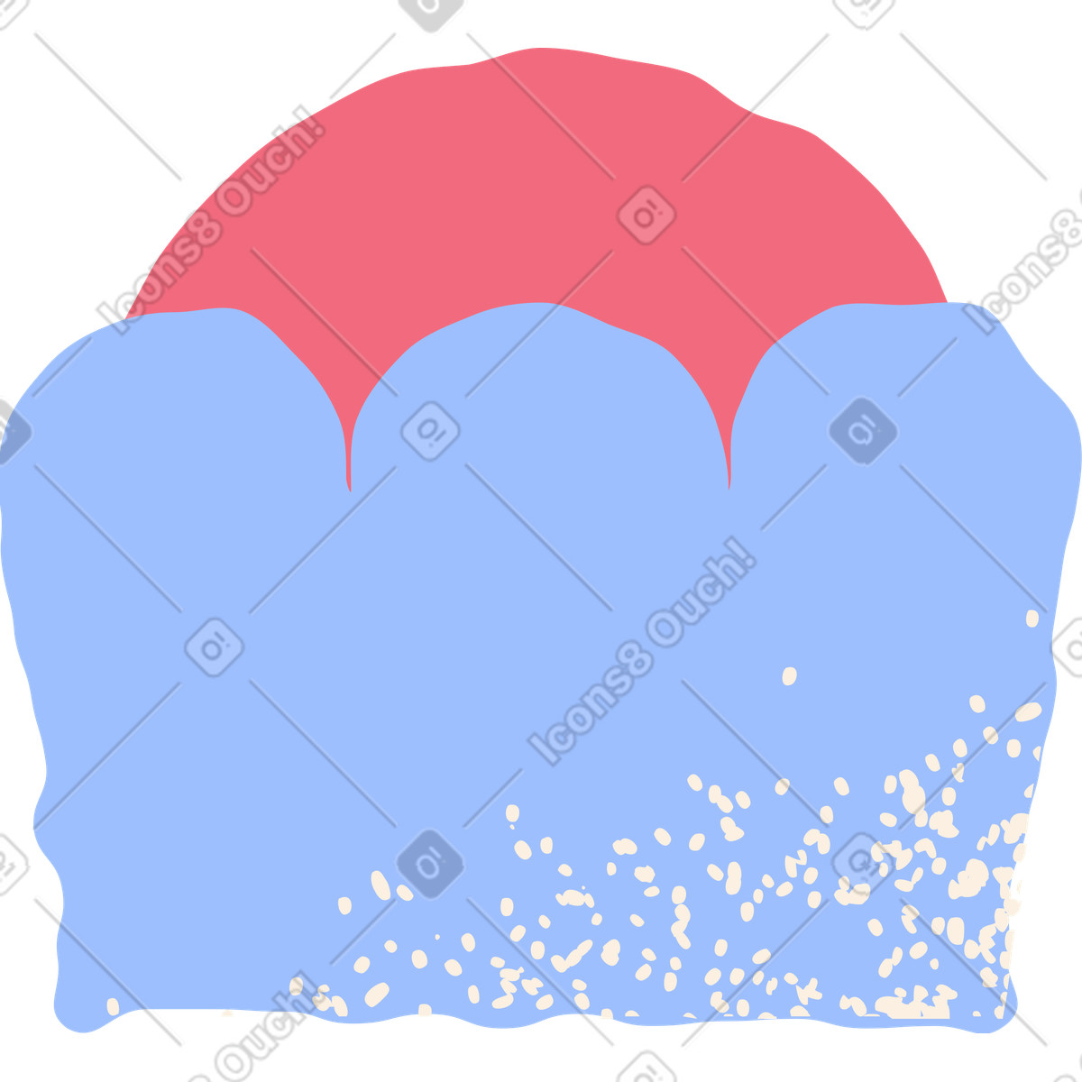 Cupcake-Illustration im Pablo-Stil als Download in PNG, SVG