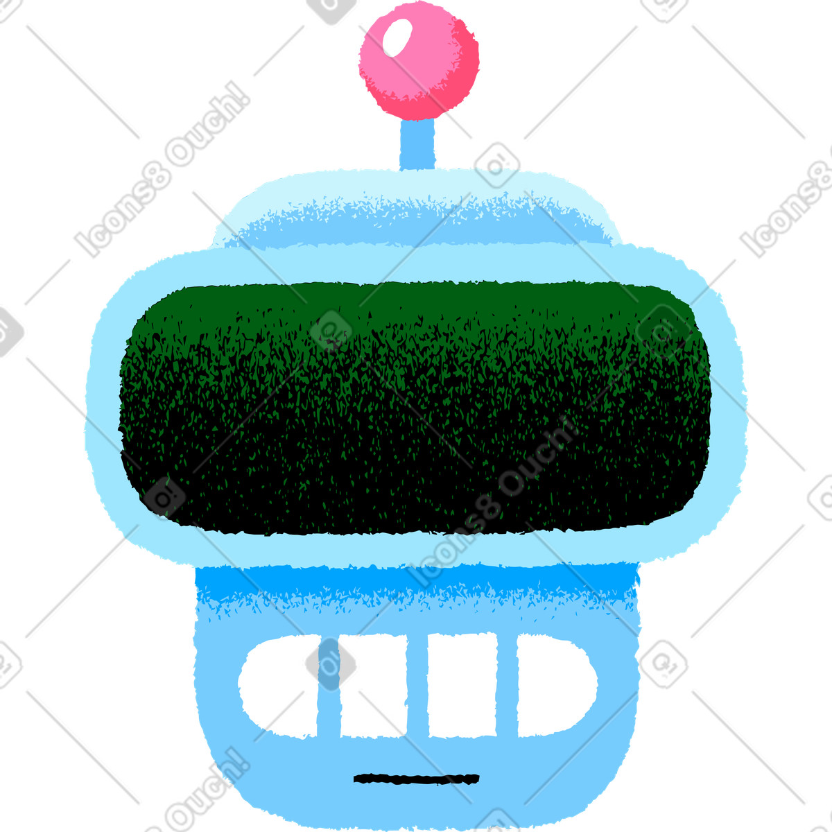 Ilustração de Sorriso cabeça robô em no estilo Mirage para baixar em PNG, SVG
