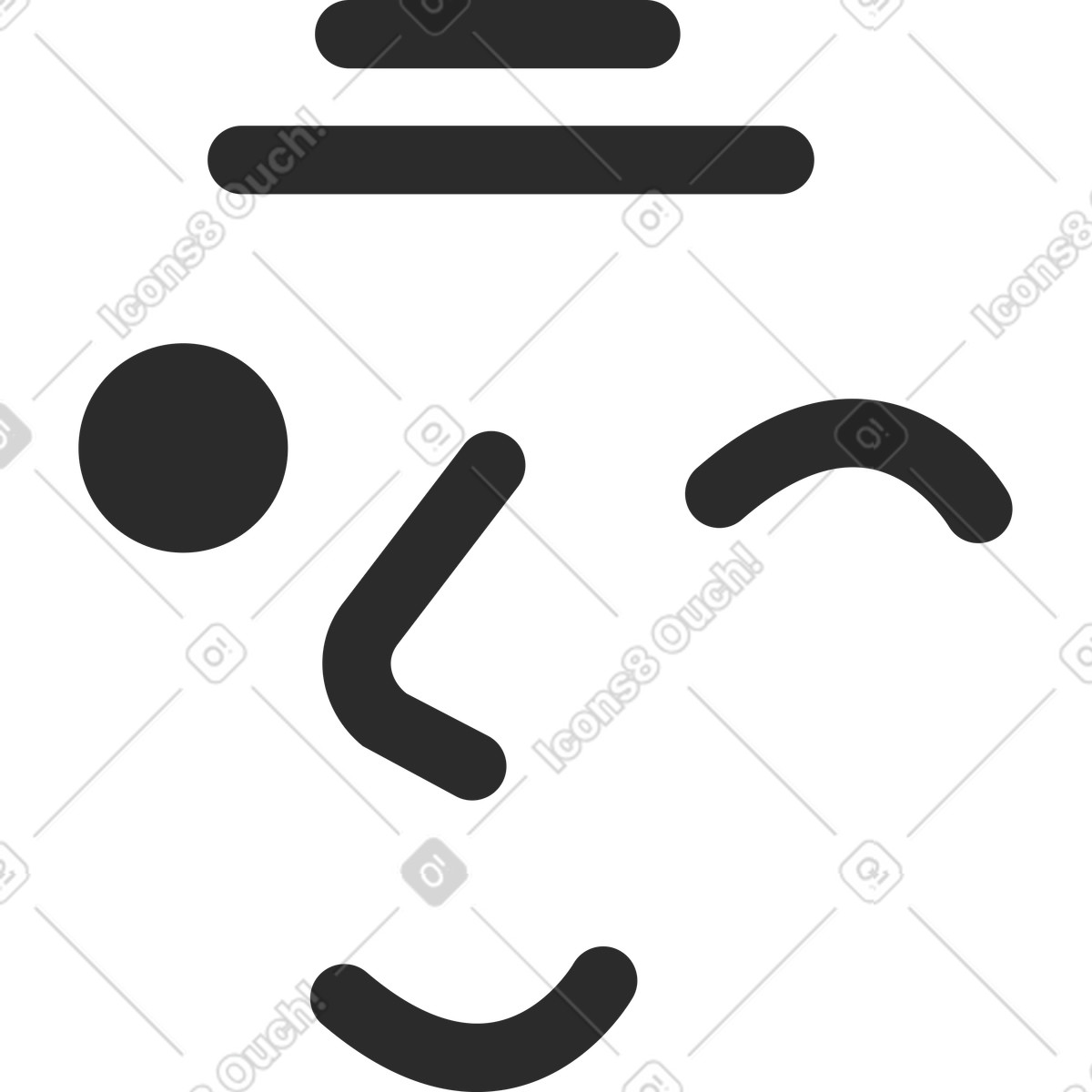 Ilustración Vieja cara guiñando un ojo en estilo Marginalia a descargar en PNG y SVG