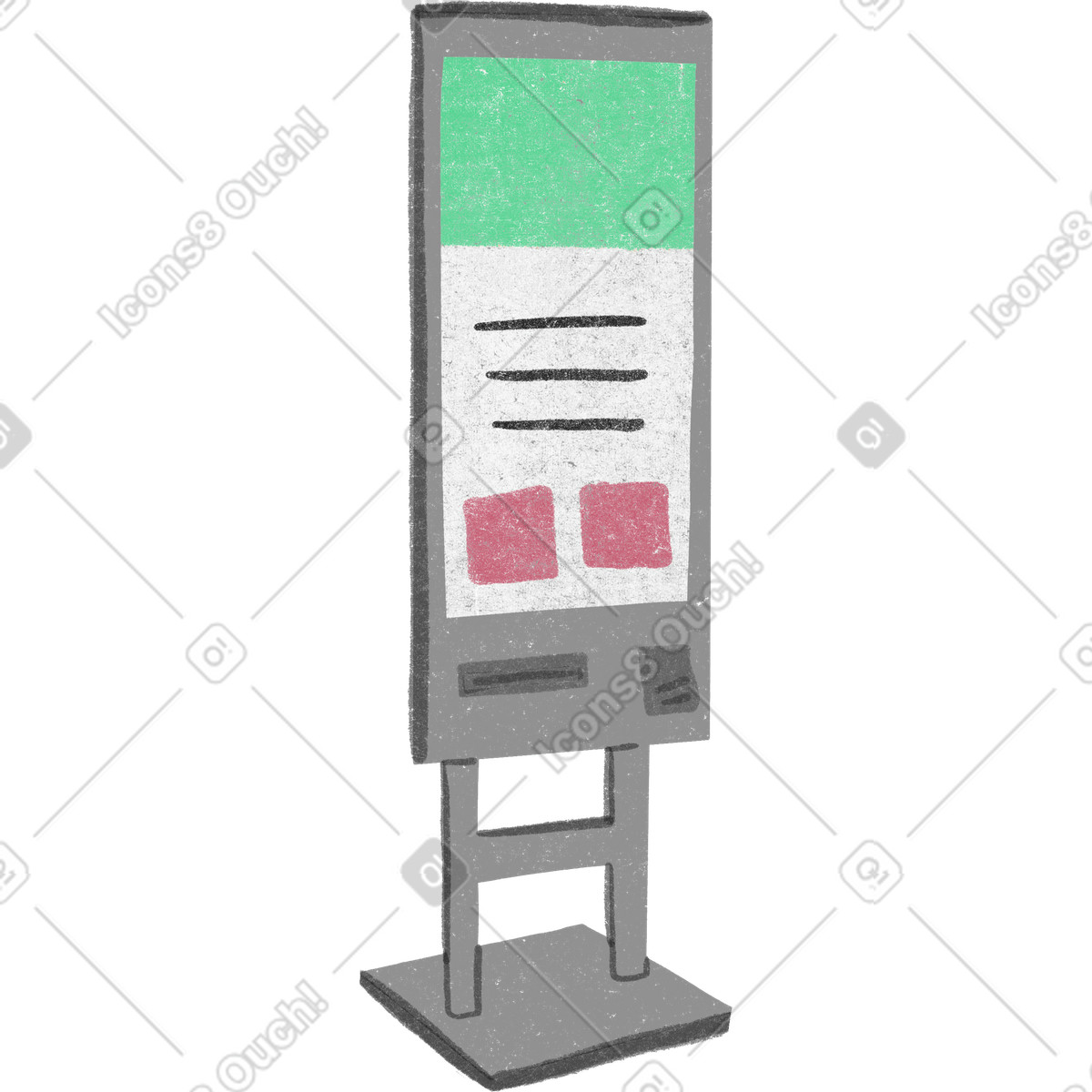 Interactive information stand illustrazione in stile Public scarica in PNG, SVG
