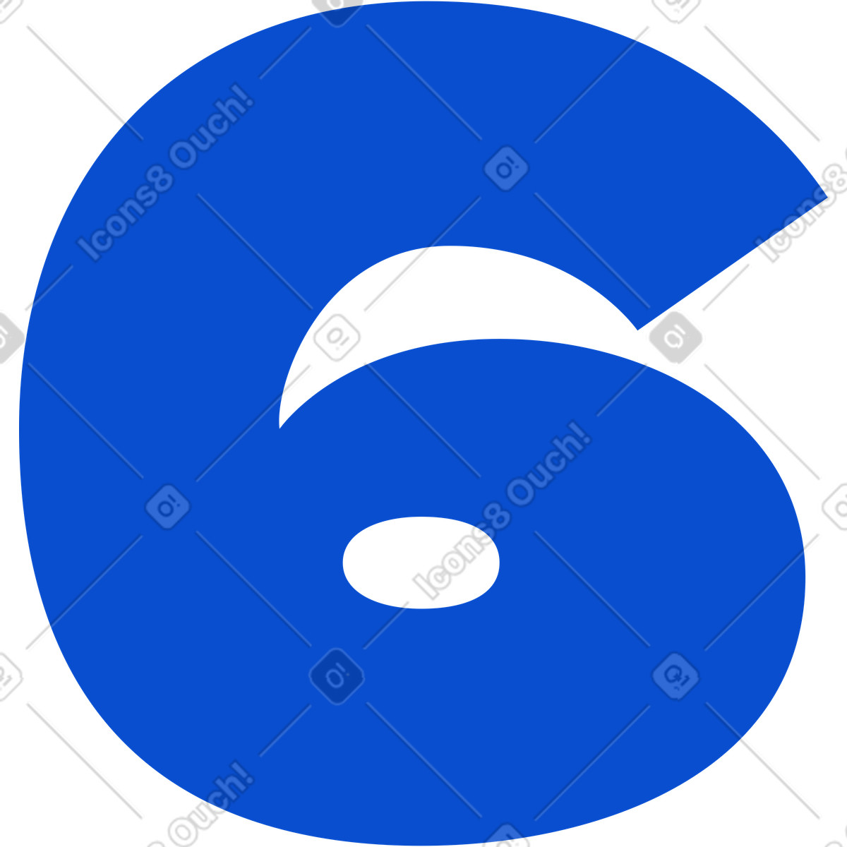 Ilustración Numero seis en estilo Tiny a descargar en PNG y SVG