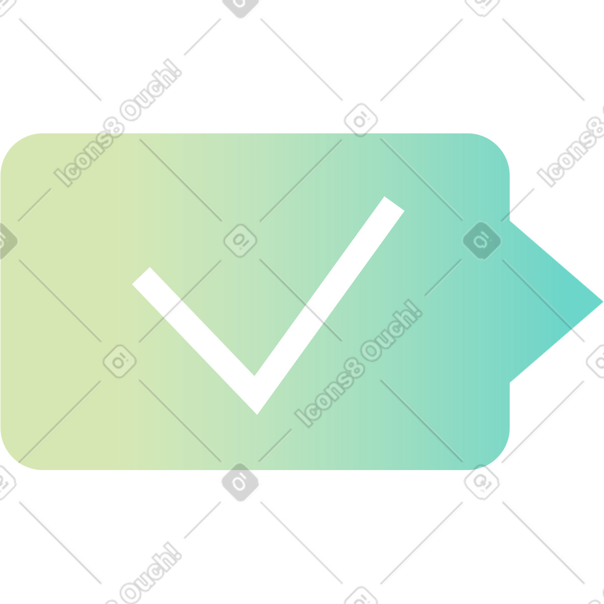 Speach bubble with check mark illustration in Office style download in PNG, SVG