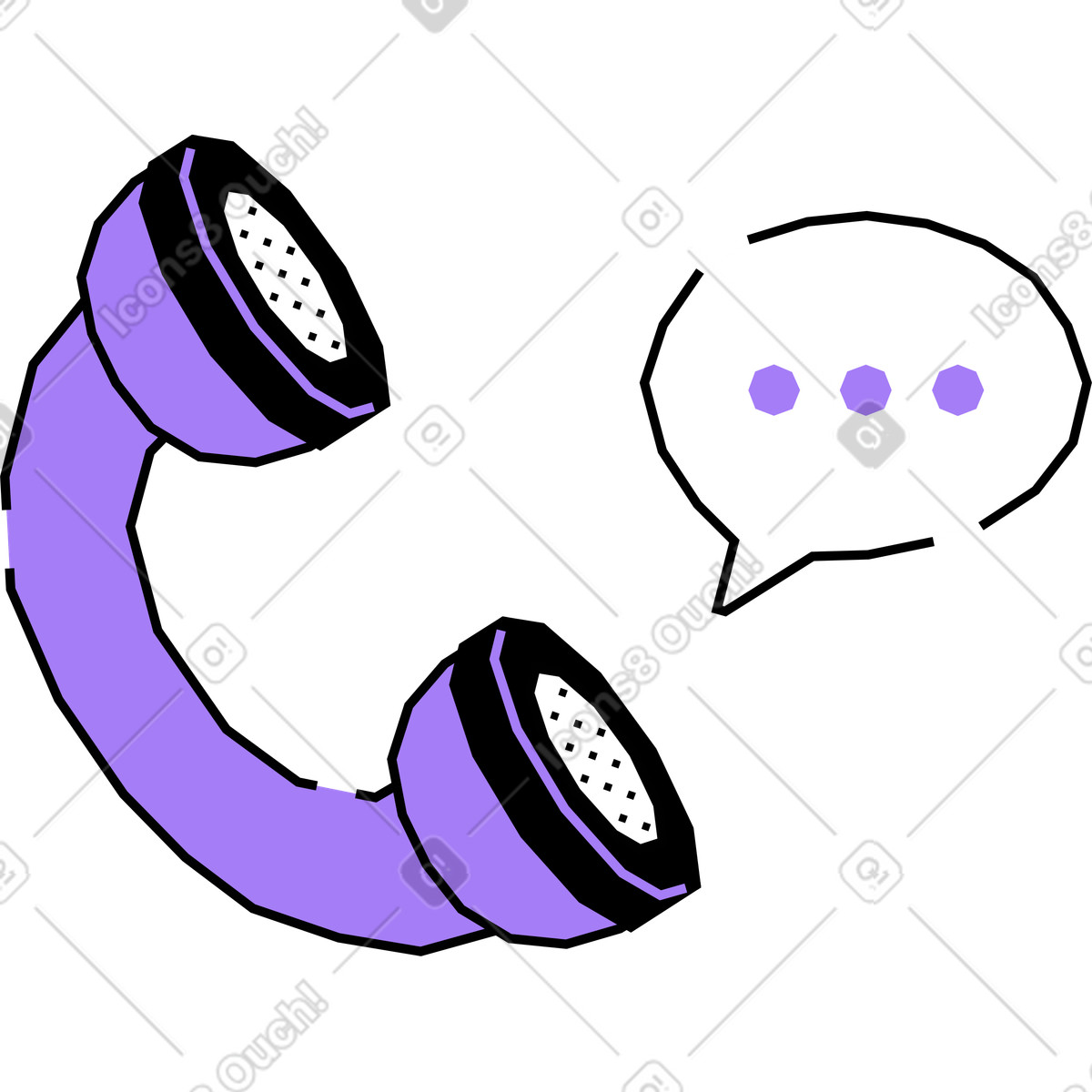 Ilustração de Telefone com bolha em no estilo Amethyst para baixar em PNG, SVG