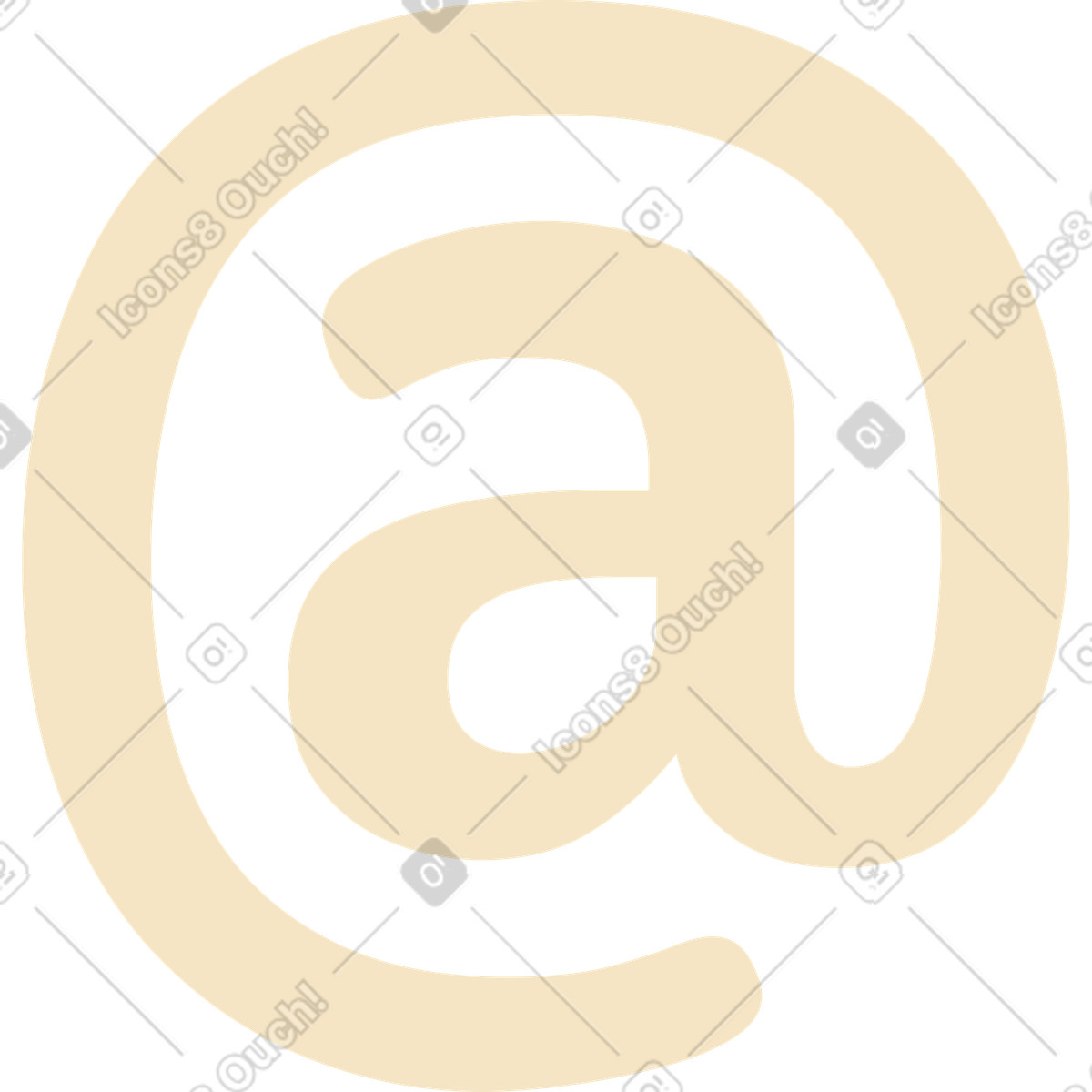 Simplistic 스타일의 At sign 일러스트레이션 PNG, SVG 다운로드