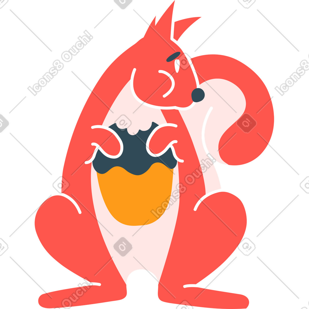 Eichhörnchen-Illustration im Kingdom-Stil als Download in PNG, SVG