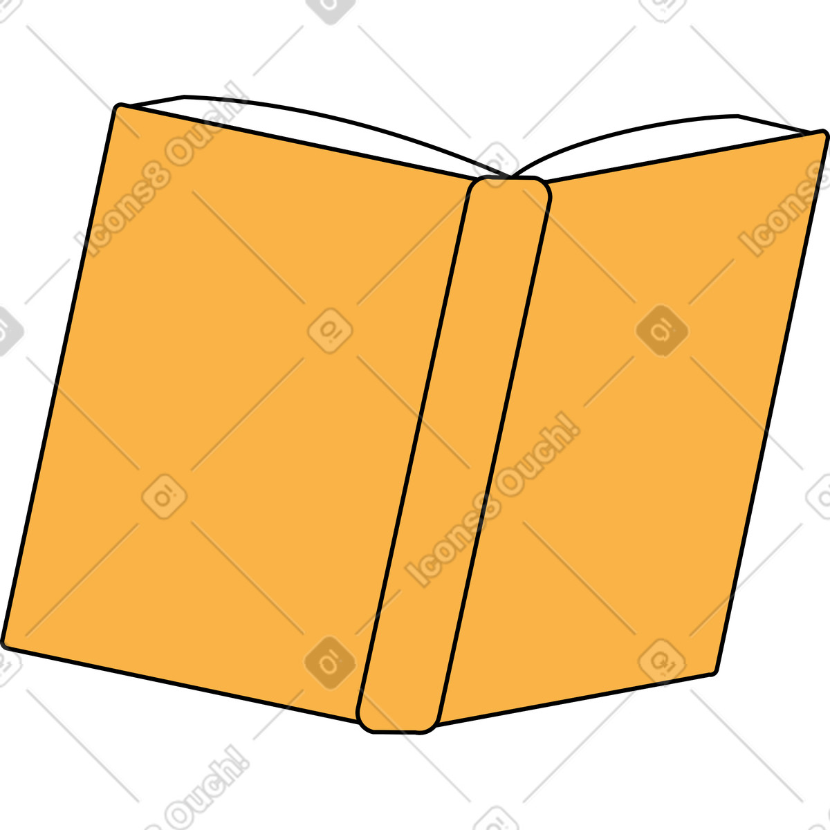 Libro giallo aperto illustrazione in stile Bloom scarica in PNG, SVG