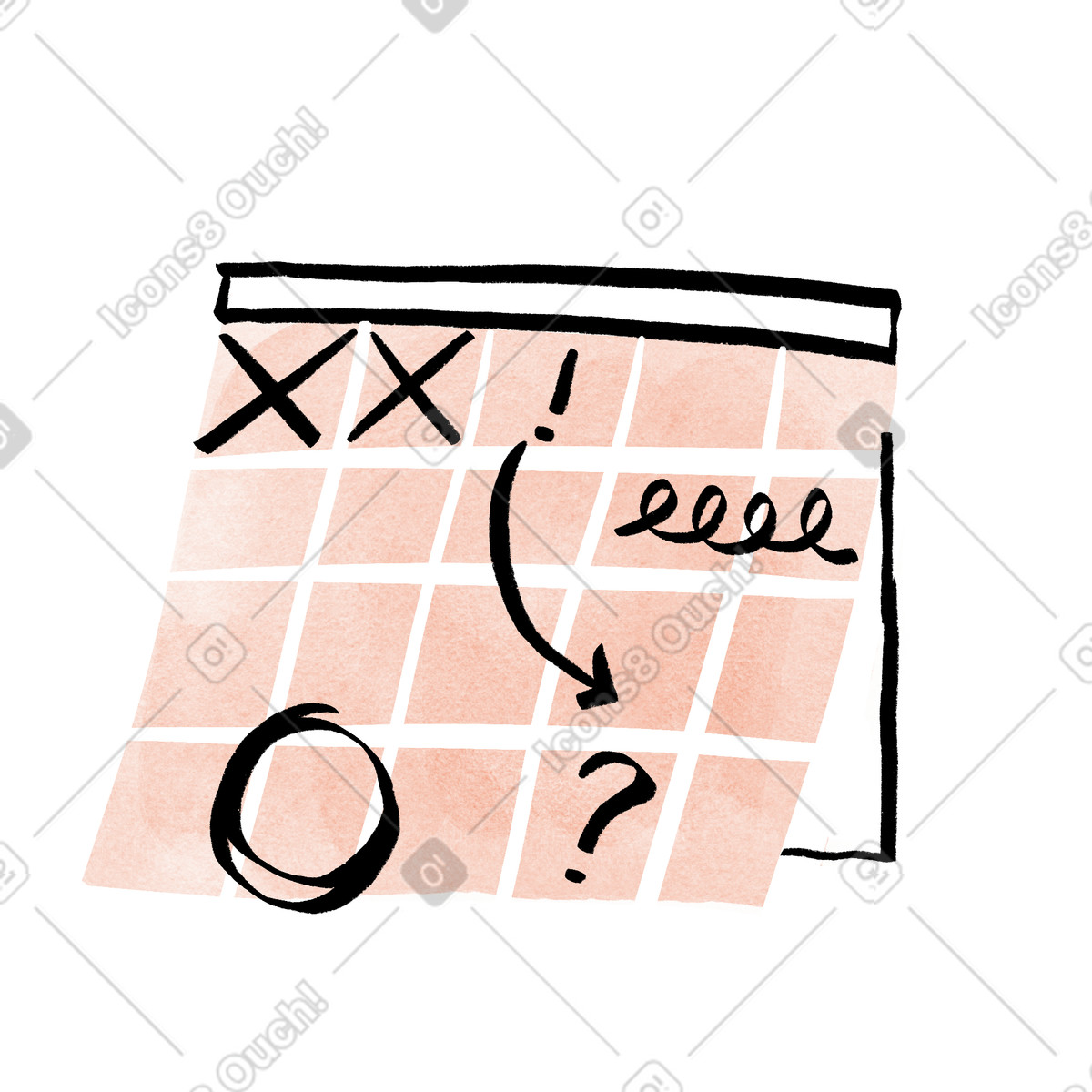 Calendario pianificazione giornaliera e organizzazione lista delle cose da fare illustrazione animata in stile Hand-drawn animation scaricabile in GIF, Lottie (JSON), AE