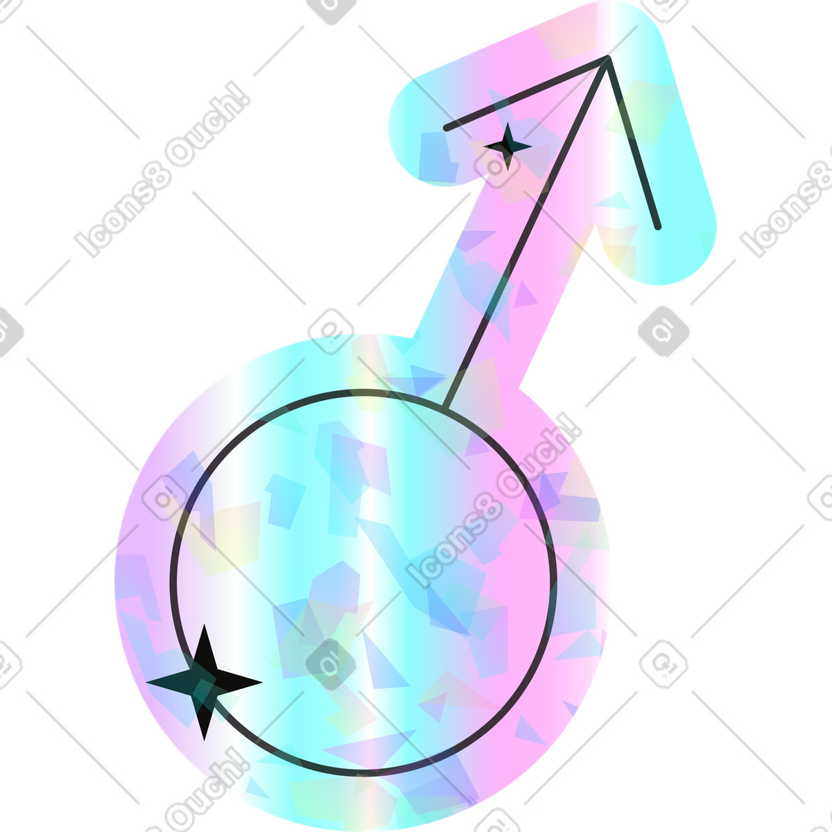 下载 Holostickers 风格的 女性标志 插画，支持 PNG、SVG 格式