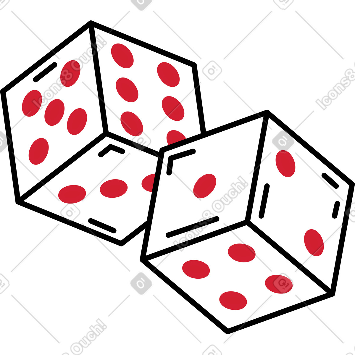 下载 Ruby 风格的 骰子立方体 插画，支持 PNG、SVG 格式
