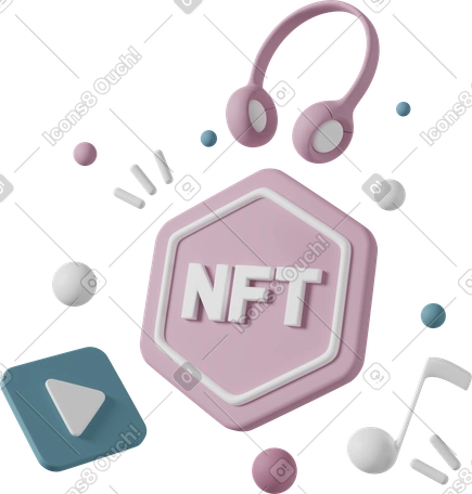 3D nft music illustrazione in stile Attività commerciale Casual life scarica in PNG, SVG