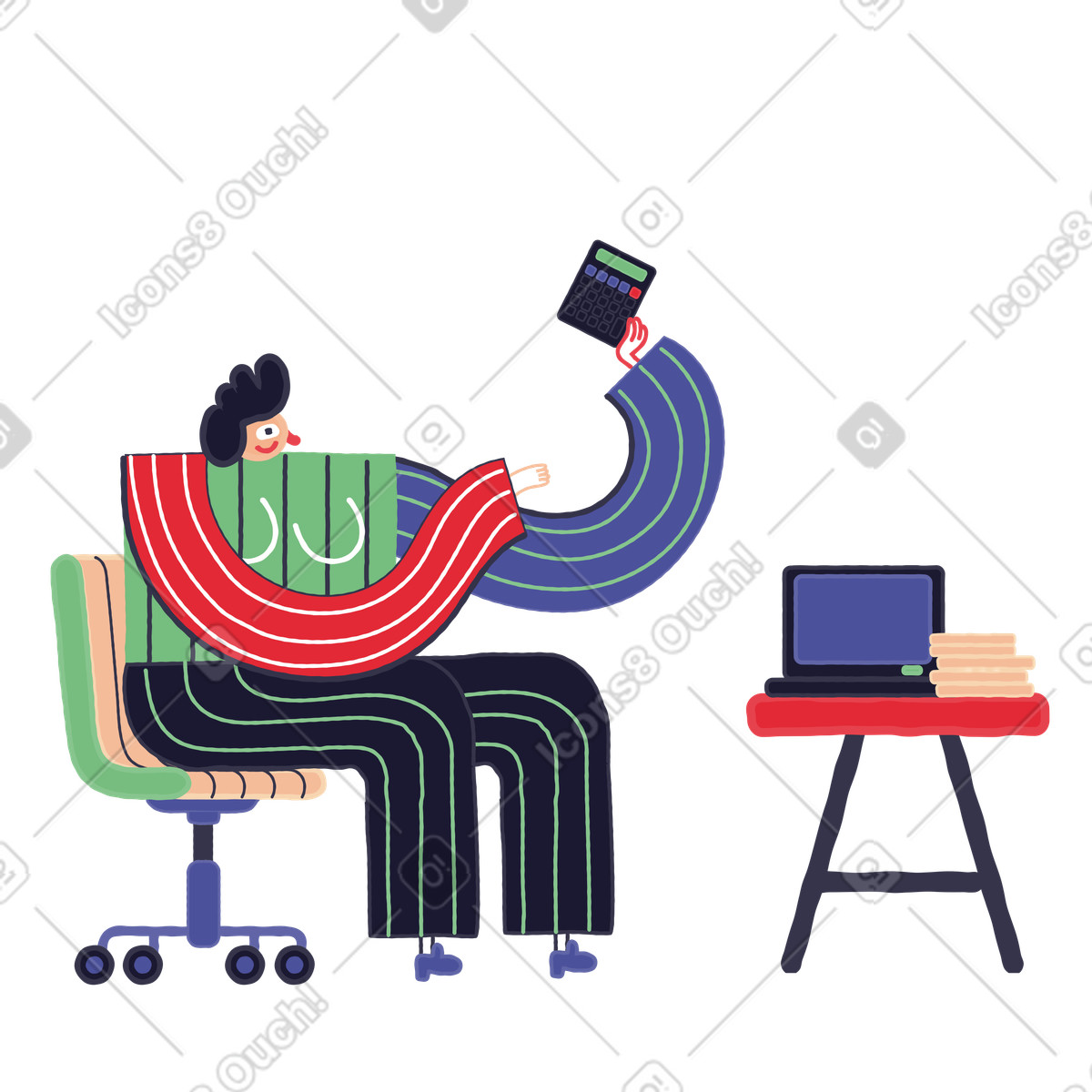 Stripy スタイルの Tracking finances and spendings, Home accounting or budgeting のイラストをPNG、SVG形式でダウンロード