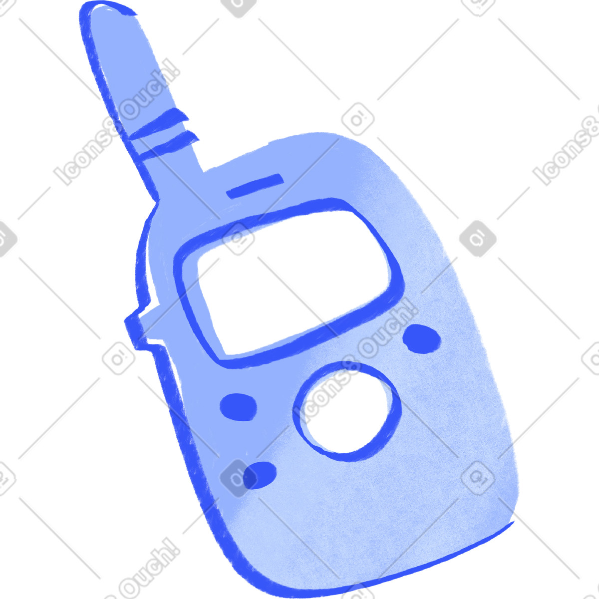 Ilustración La radio del policia en estilo Quirky a descargar en PNG y SVG