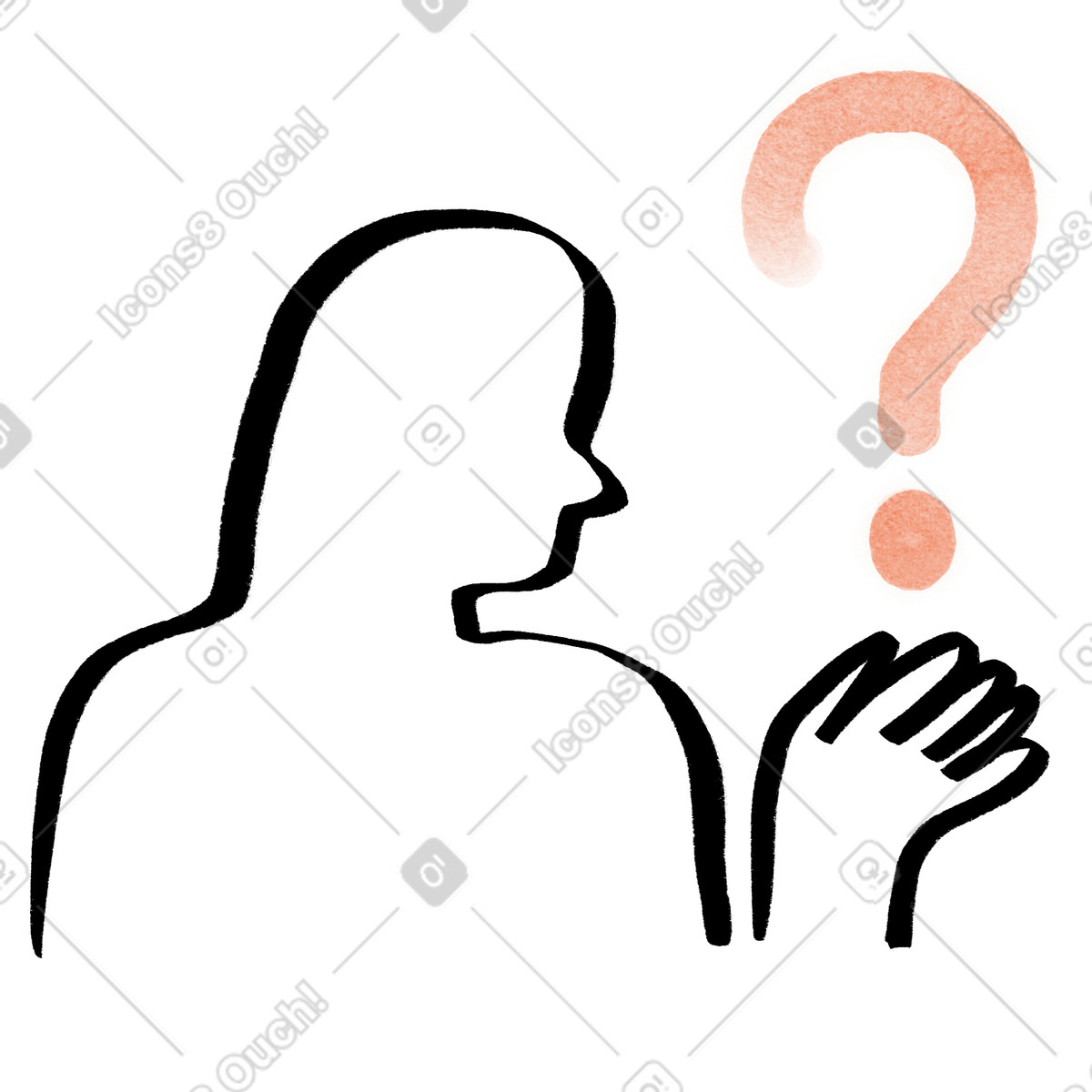 Ilustración Decision making process with question mark en estilo Hand-drawn animation a descargar en PNG y SVG