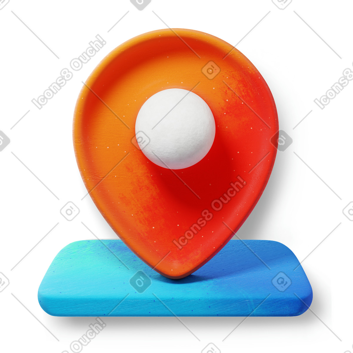 Ilustración Map location marker icon for gps navigation en estilo 3D Microsoft Fluent illustration a descargar en PNG y SVG