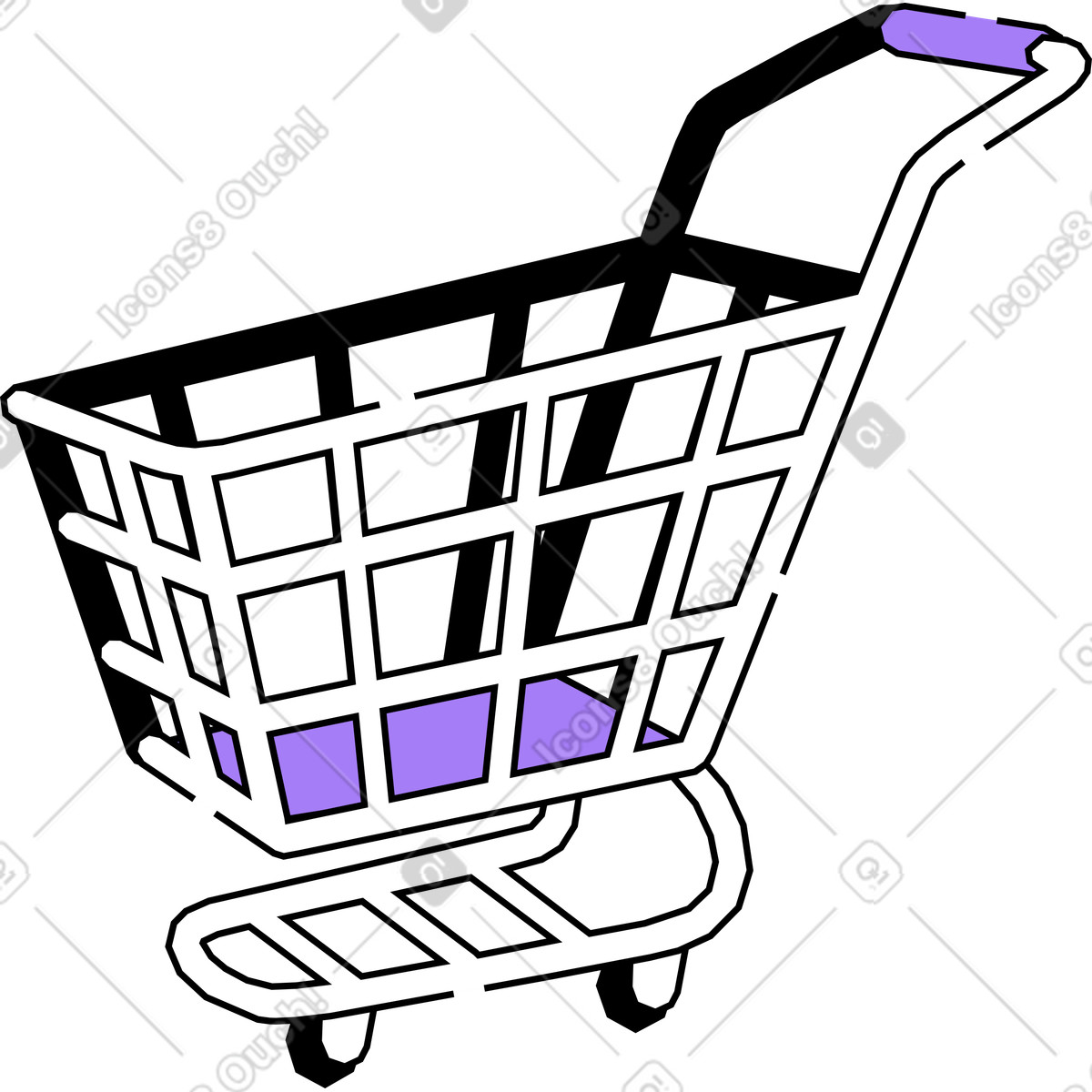 Ilustración Carrito de compras en estilo Amethyst a descargar en PNG y SVG