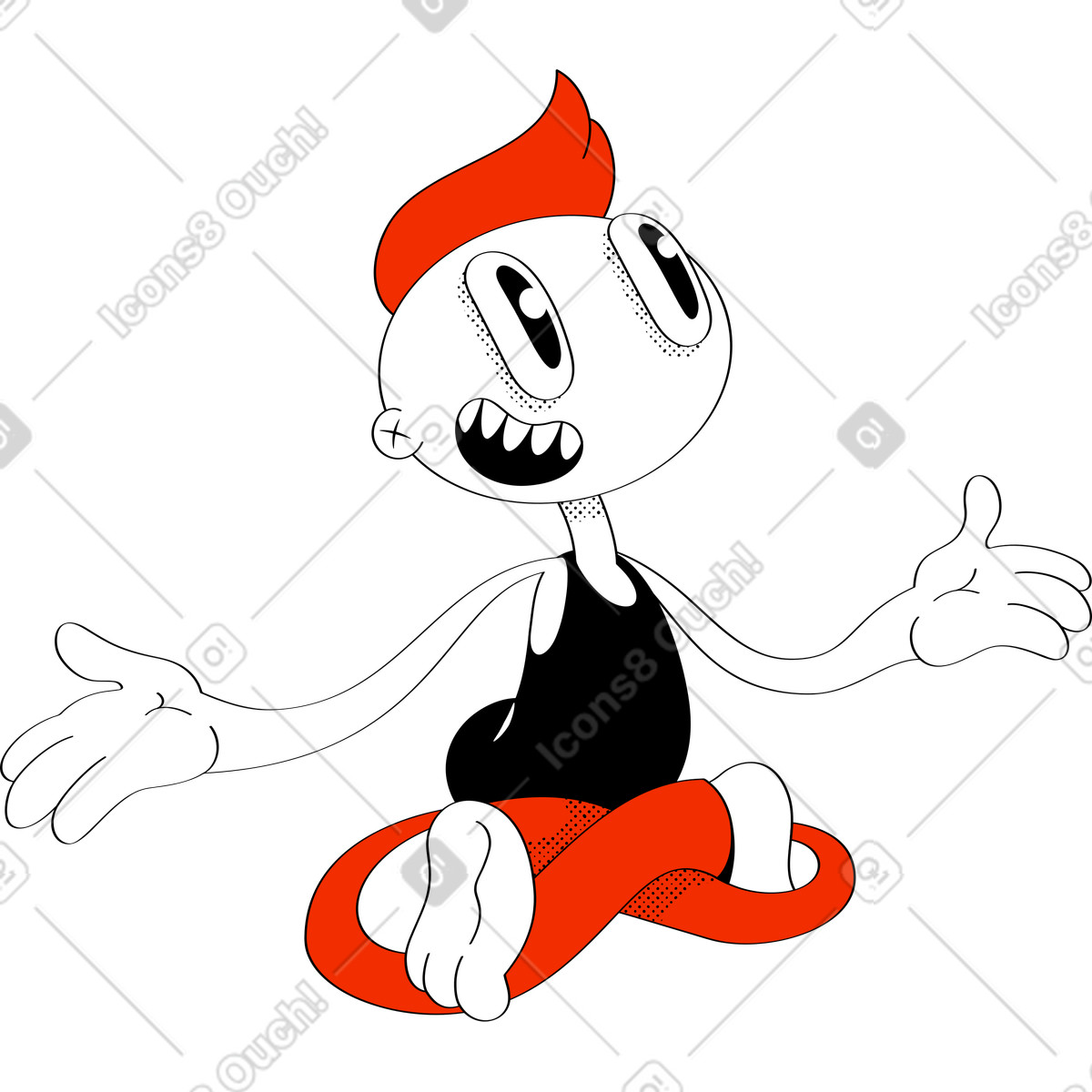 Uomo illustrazione in stile Looney scarica in PNG, SVG