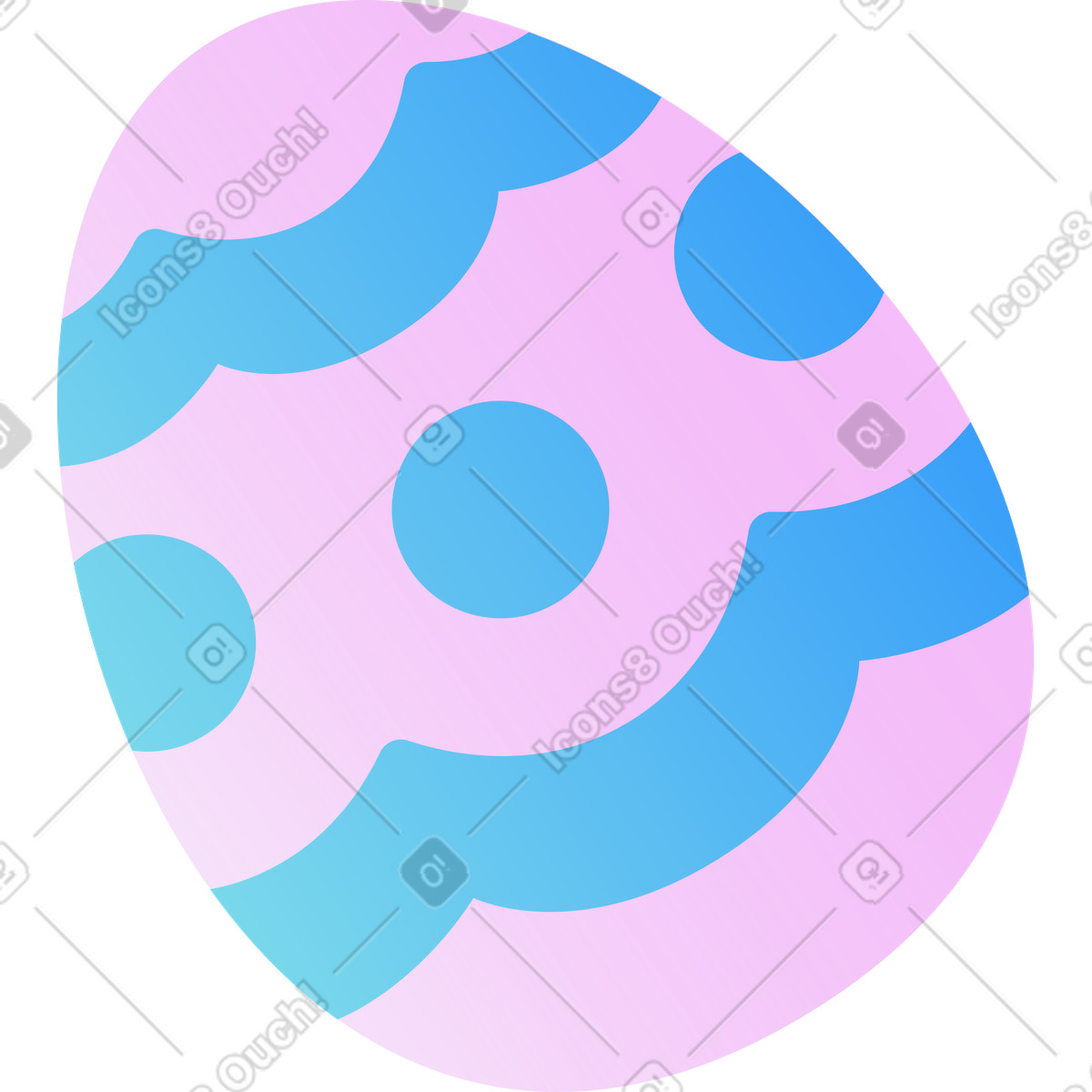 Uovo di pasqua illustrazione in stile Airy scarica in PNG, SVG
