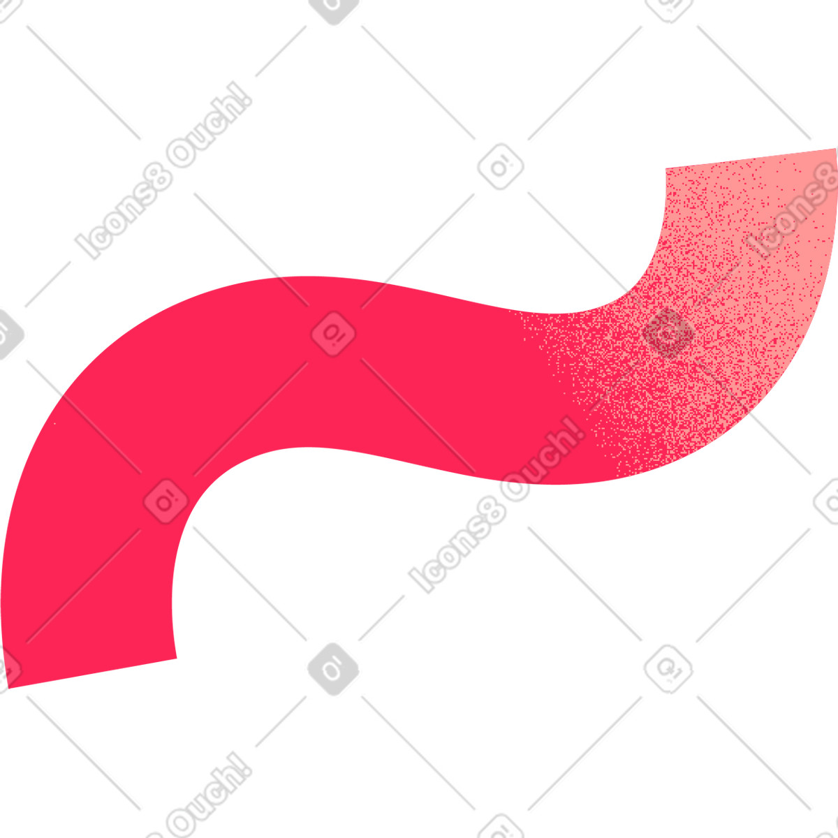 Red curved line illustration in Typography style download in PNG, SVG