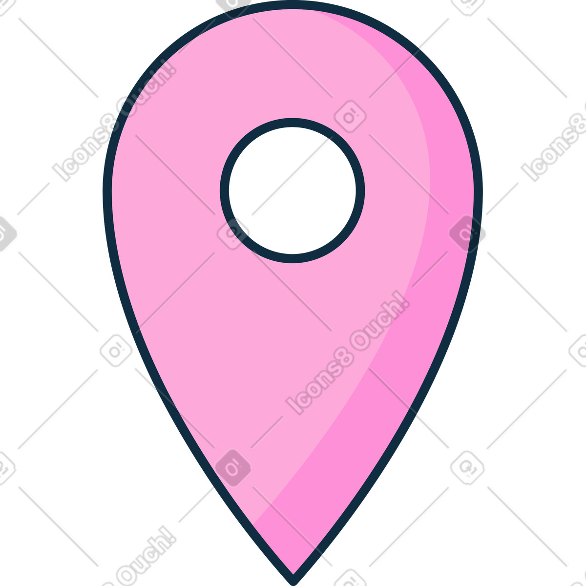 Geolocation icon illustrazione animata in stile Bubble gum scaricabile in GIF, Lottie (JSON), AE
