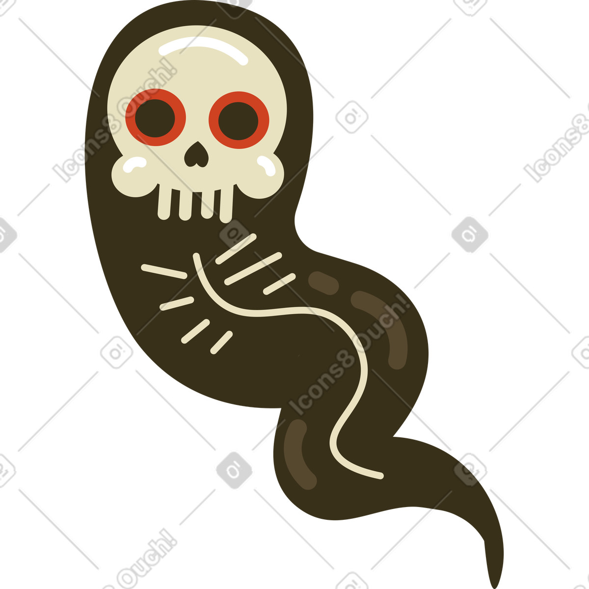 Illustration Fantôme dans le style Arabica à télécharger aux formats PNG, SVG