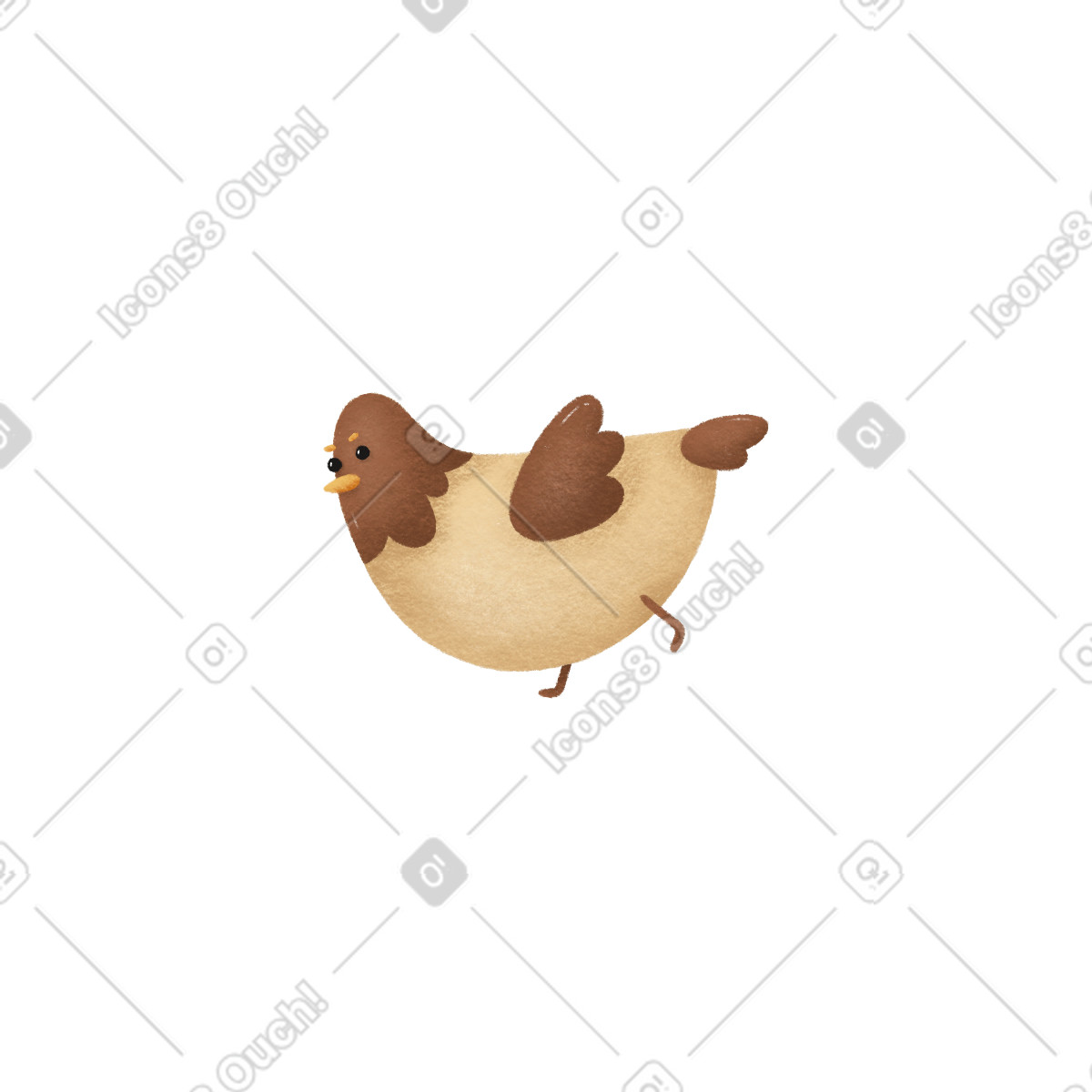 Ilustración Pollo en estilo Woolly a descargar en PNG y SVG