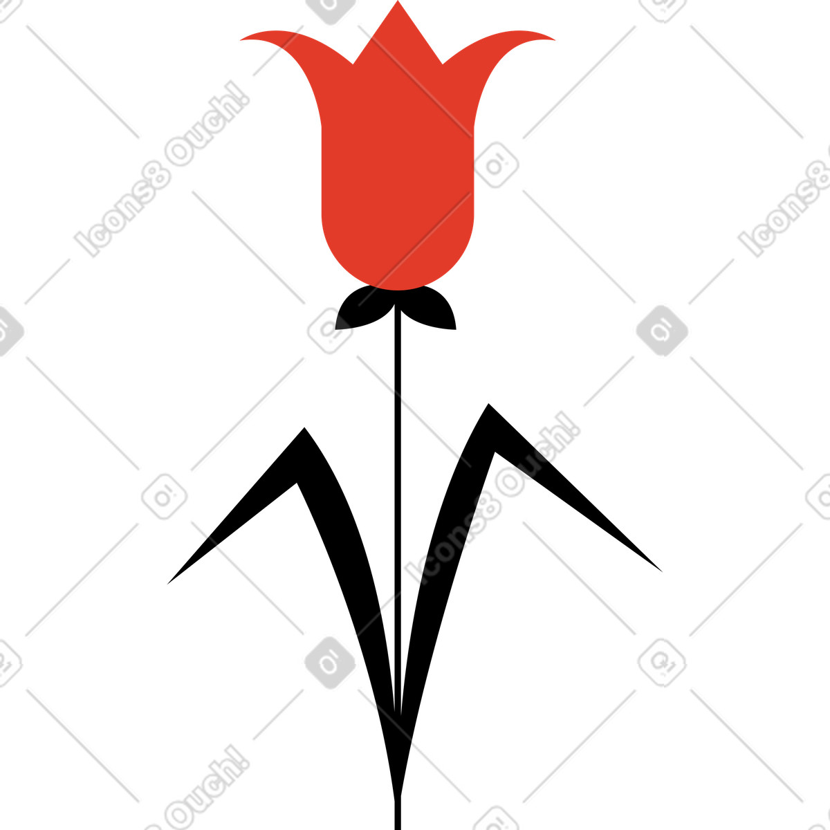 Fiore illustrazione in stile Burgundy scarica in PNG, SVG