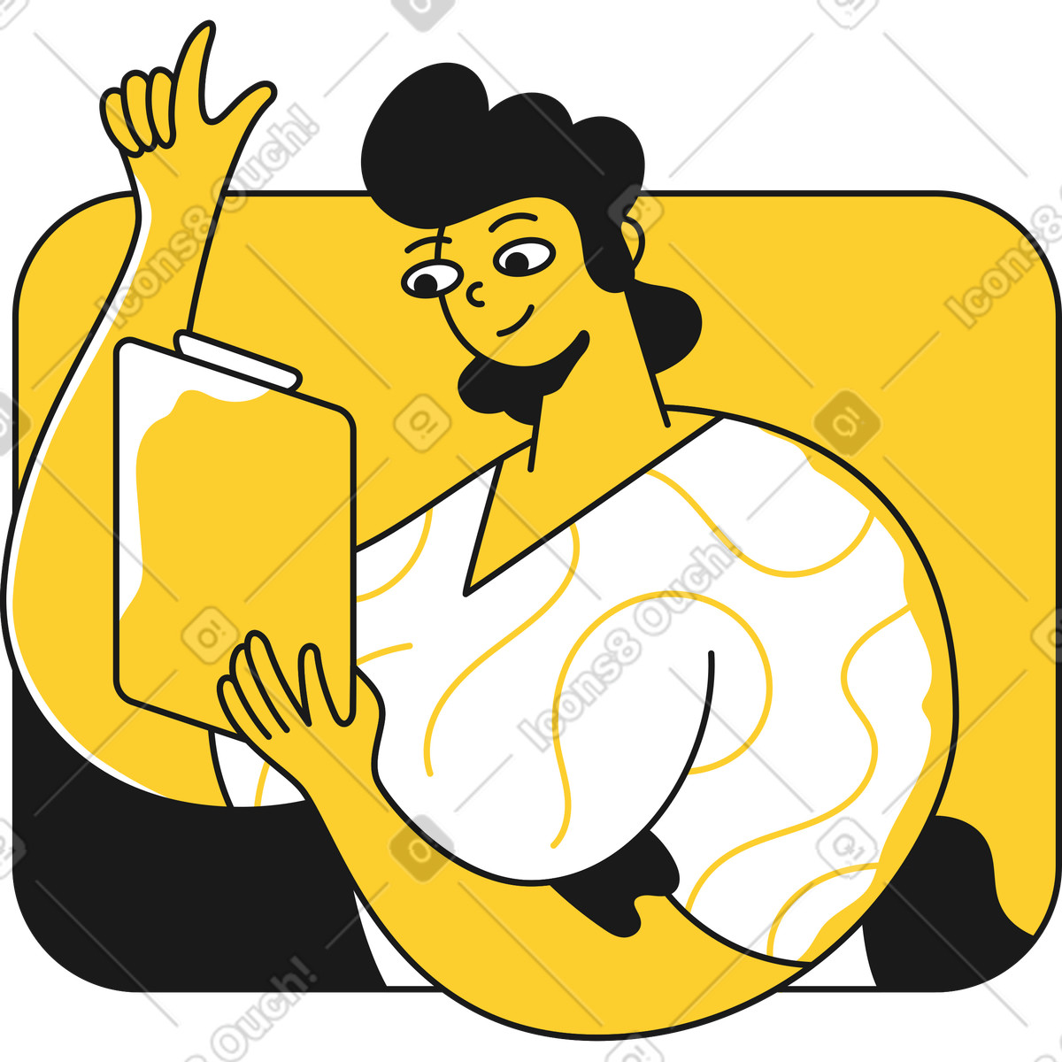 Ilustración La niña va más allá de ventana del navegador en estilo Taxi a descargar en PNG y SVG