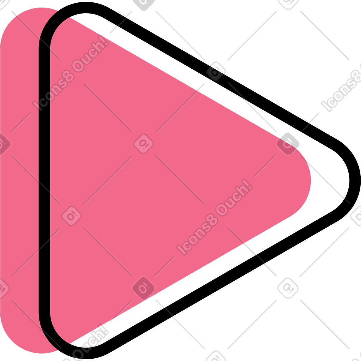 Ilustração animada de Botão reprodução triangular em no estilo Juicy para baixar em GIF, Lottie (JSON), AE