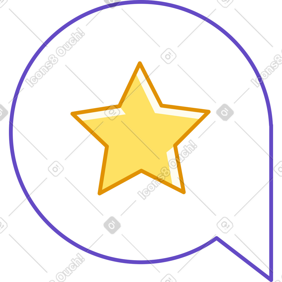 Ilustração de Bolha com estrela em no estilo Rainbow para baixar em PNG, SVG