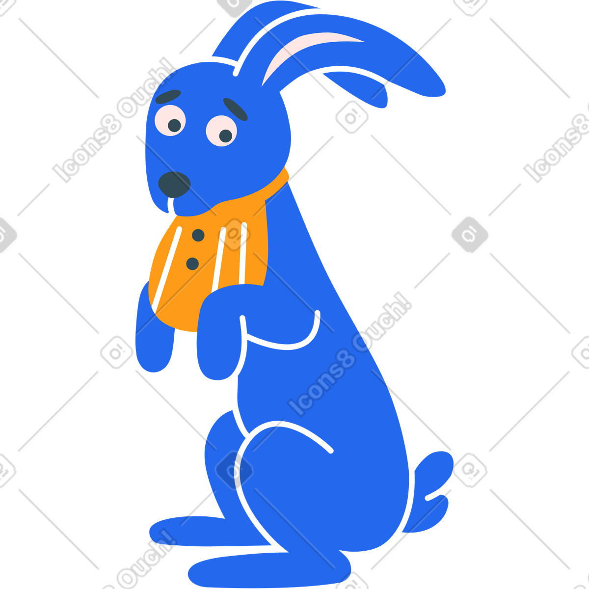 Bunny illustration in Kingdom style download in PNG, SVG