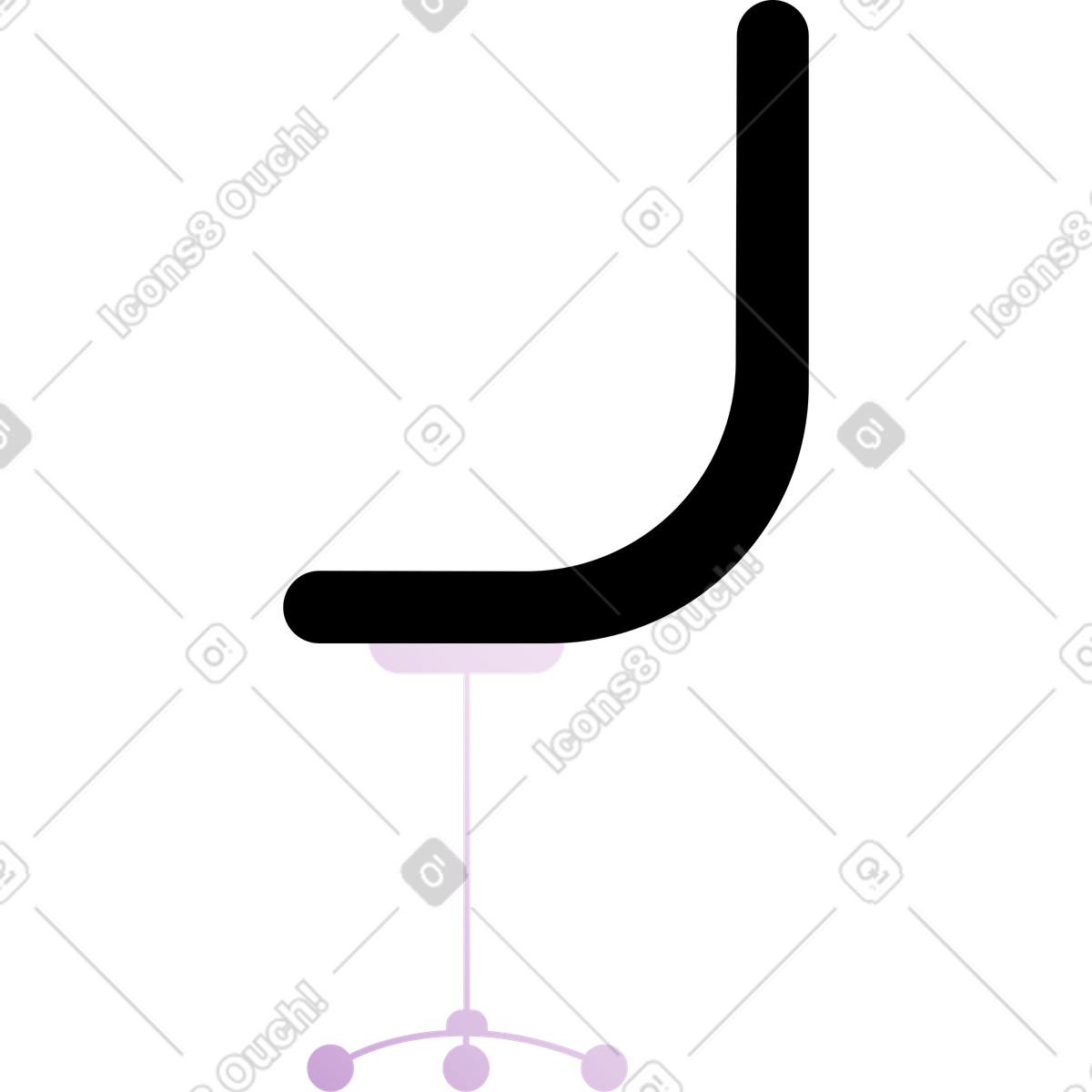 Stuhl-Illustration im Wavy-Stil als Download in PNG, SVG