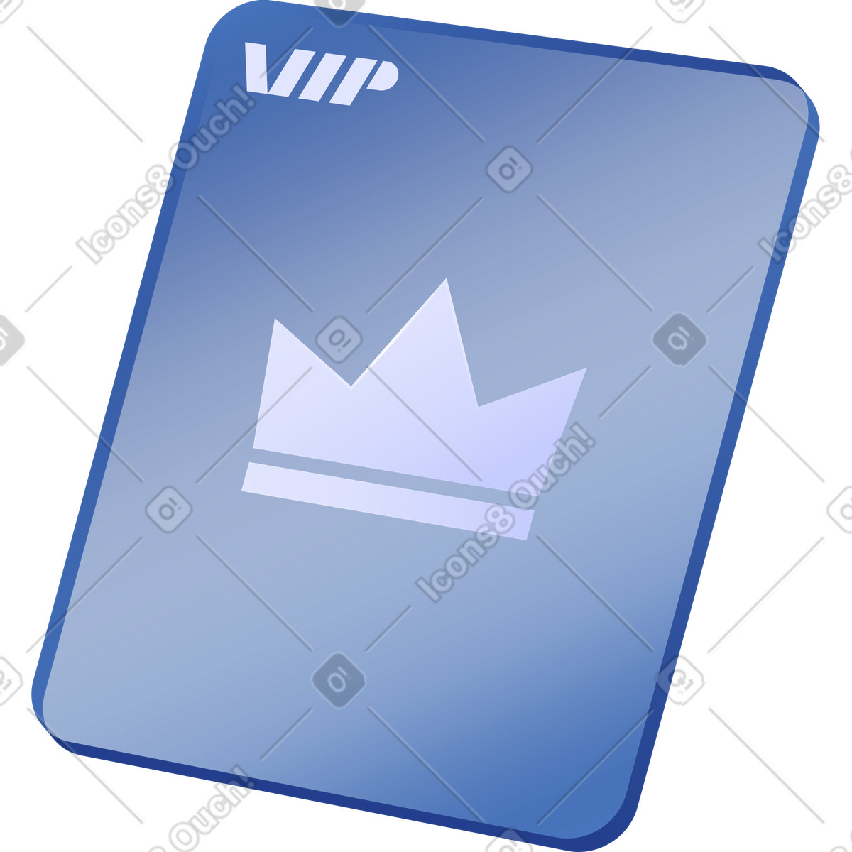 Ilustración Tarjeta vip de cristal con corona, premium en estilo Quantum a descargar en PNG y SVG