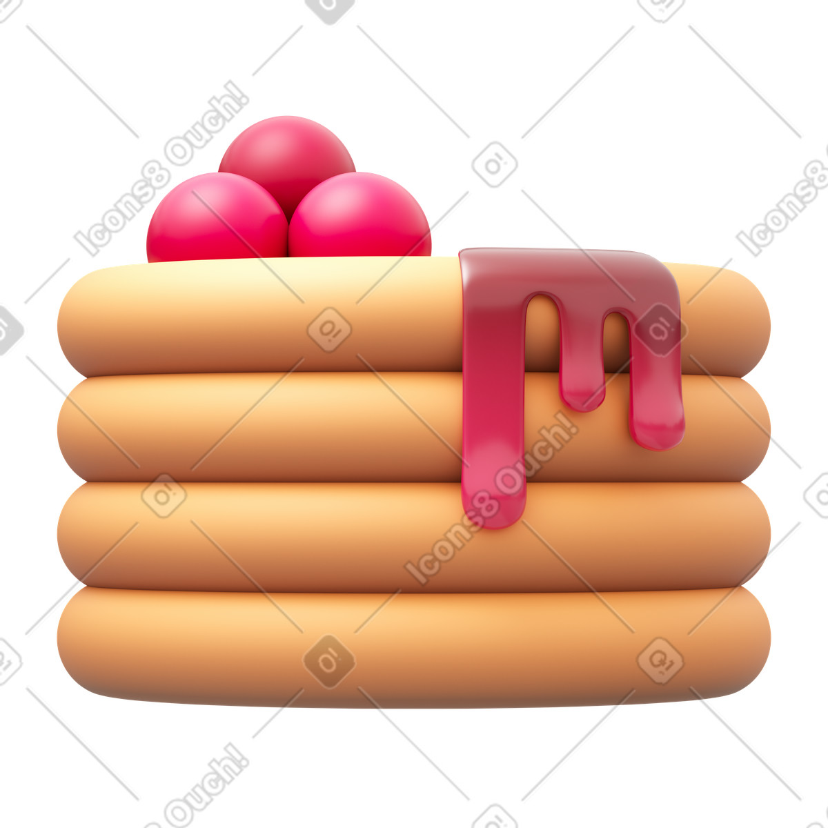下载 3D Fluency 风格的 Pancake 插画，支持 PNG、SVG 格式
