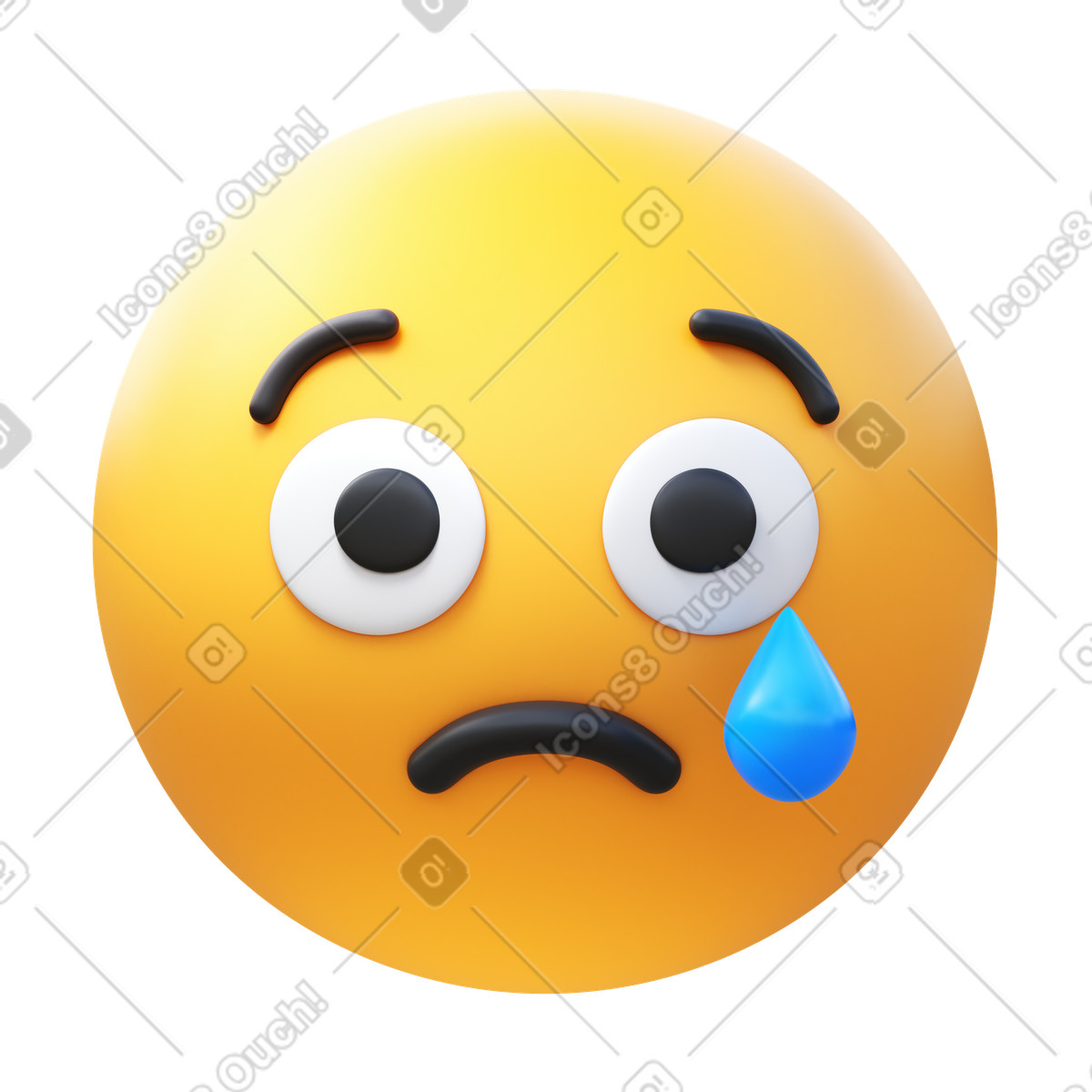 3D Fluency 스타일의 Crying face 일러스트레이션 PNG, SVG 다운로드