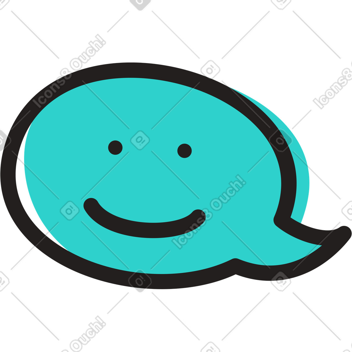 Sprechblase mit lächeln-Illustration im Little-Stil als Download in PNG, SVG