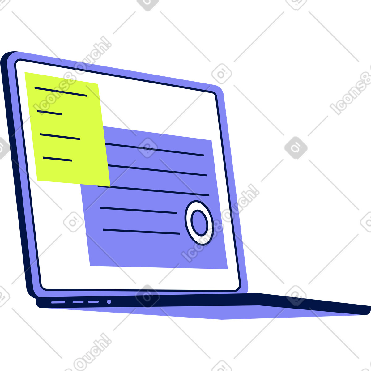 Ilustração de Laptop aberto em no estilo Glow para baixar em PNG, SVG