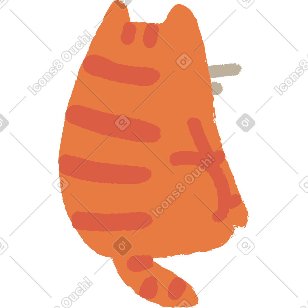 Ginger Cat スタイルの 猫の背中 のイラストをPNG、SVG形式でダウンロード
