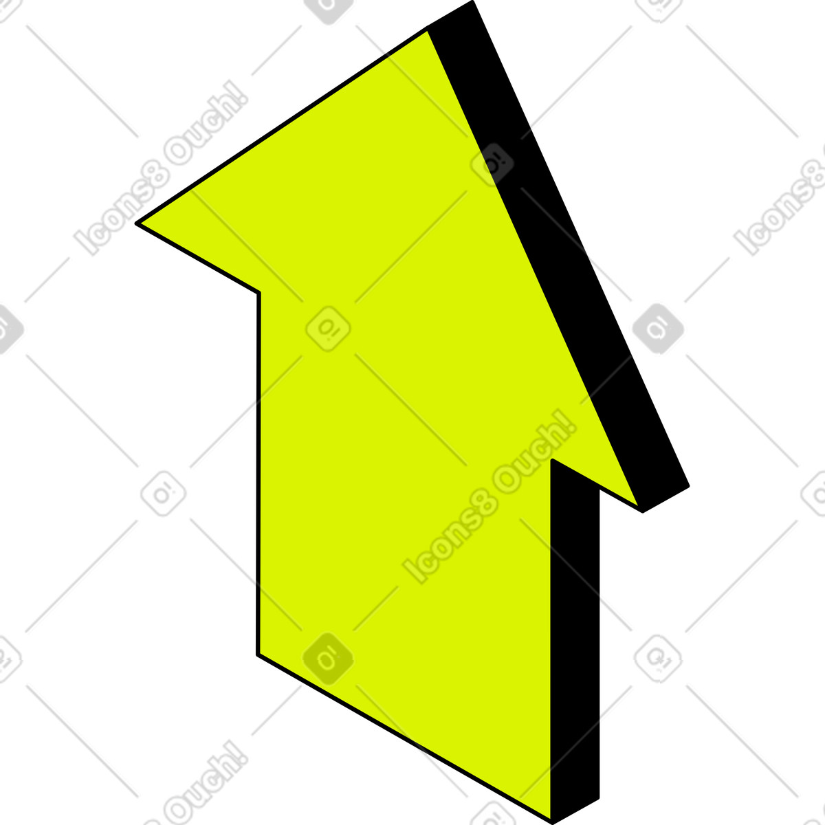 Freccia su illustrazione in stile Isometric scarica in PNG, SVG