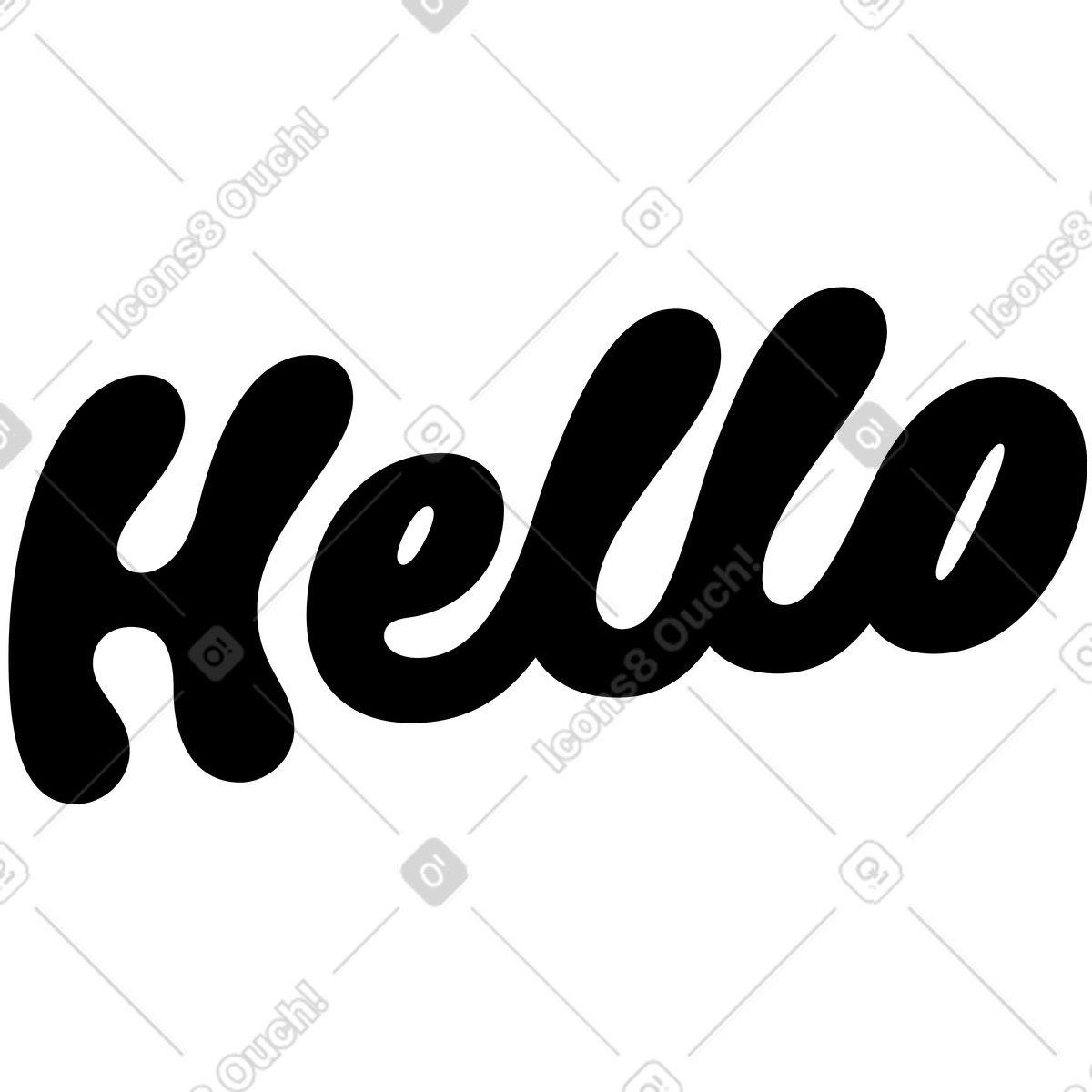 Ilustração de Letras olá texto em no estilo Airy para baixar em PNG, SVG