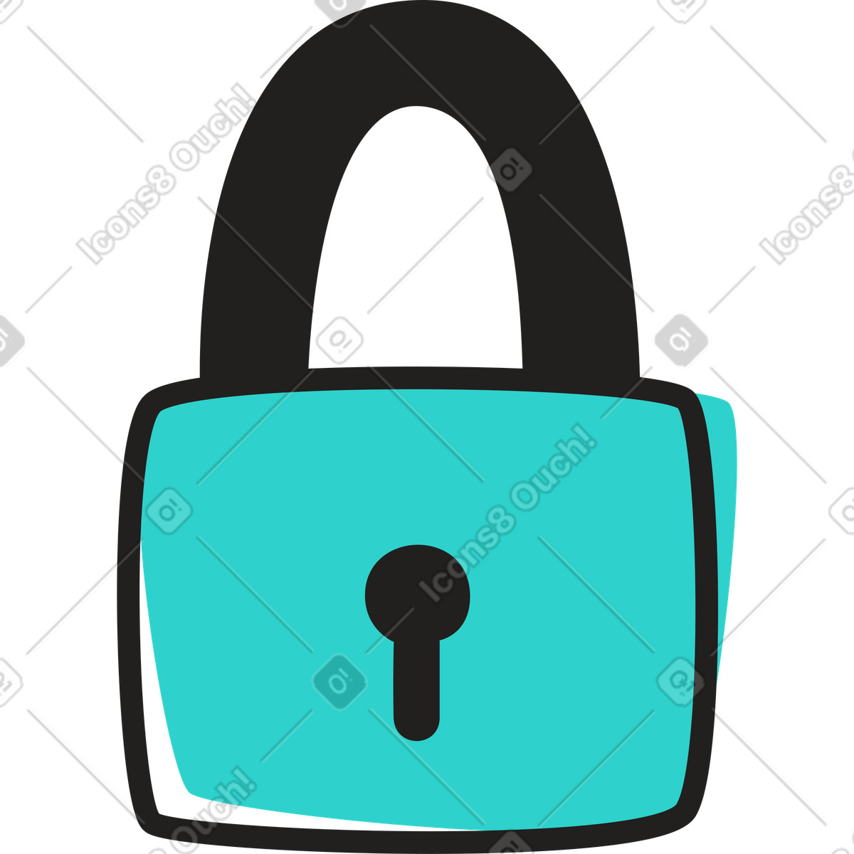 Lock illustration in Little style download in PNG, SVG