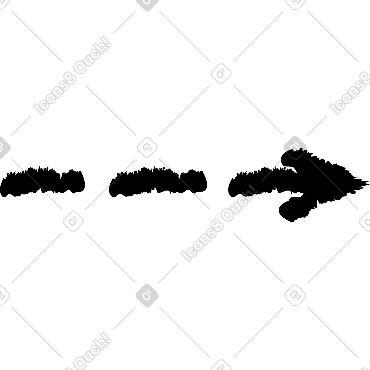 Ilustración Flecha punteada en estilo Twirl a descargar en PNG y SVG