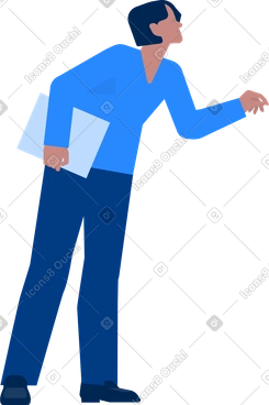 그의 손에 폴더를 가진 남자 PNG, SVG