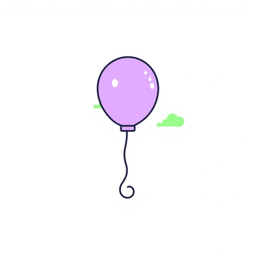A solitary balloon is floating in an empty sky. The balloon is round and appears to be buoyant, gently swaying as it ascends. Attached to the bottom of the balloon, there is a thin string that trails down towards the ground. The sky surrounding the balloon is vast and cloudless, emphasizing the balloon's loneliness in the open space above. The simplicity of the scene highlights the delicate nature of the balloon against the expanse of the sky.