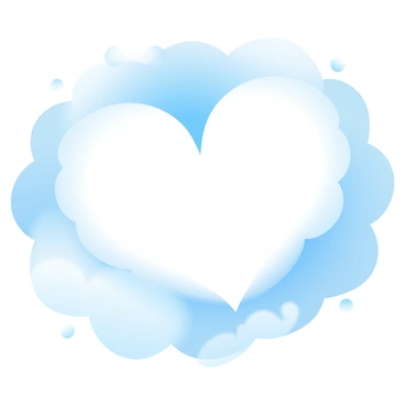 A fluffy heart-shaped cloud is drifting in a bright blue sky. The cloud has soft edges and appears to be illuminated by sunlight. Surrounding the cloud, there are a few wispy white clouds scattered in the background. The overall atmosphere is clear and vibrant, emphasizing the heart shape of the cloud against the vastness of the sky.