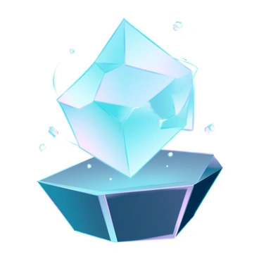 A delicate, crystalline relic with sharp facets and a translucent surface, hovering elegantly above a sleek, metallic pedestal. The relic emits a soft, ethereal glow that casts gentle reflections on the surrounding surfaces. The pedestal is crafted from a smooth, dark material, enhancing the luminescence of the relic. Subtle particles of light seem to swirl around the relic, accentuating its mystical presence. The background is softly blurred, emphasizing the focus on the relic and the pedestal.