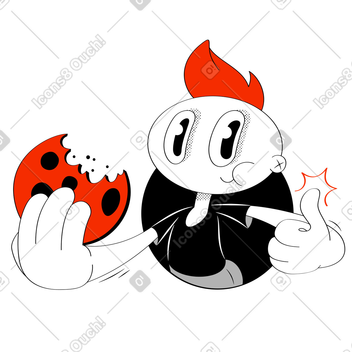 Accept cookies animated illustration in Looney style download in GIF, Lottie (JSON), AE