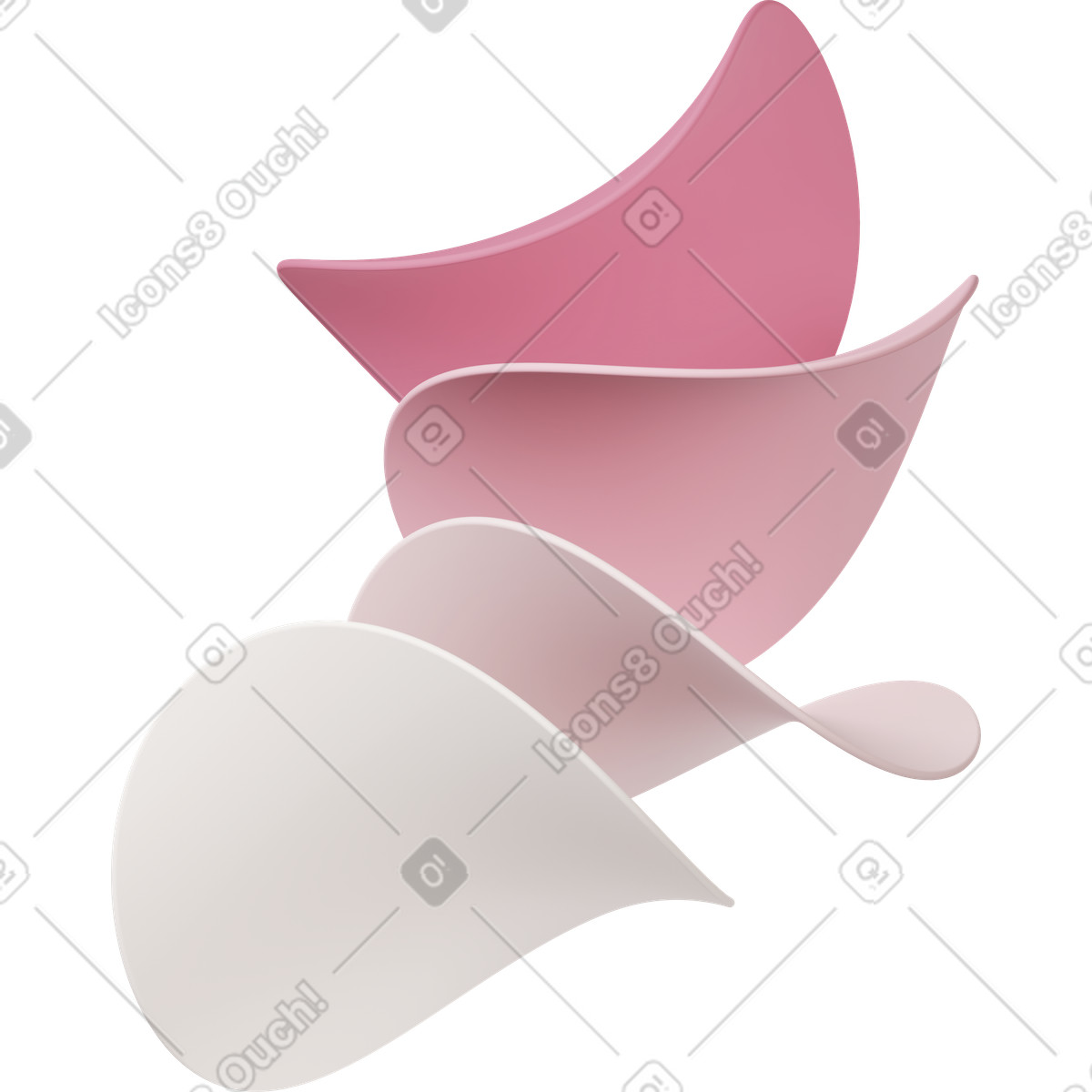 Pink floating disks-Illustration im 3D Casual life-Stil als Download in PNG, SVG