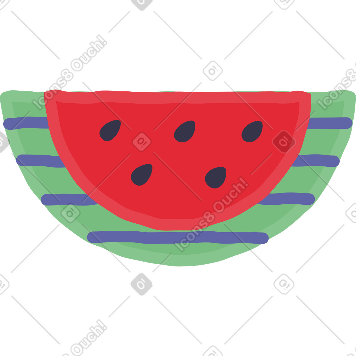 Ilustración Sandía en estilo Stripy a descargar en PNG y SVG